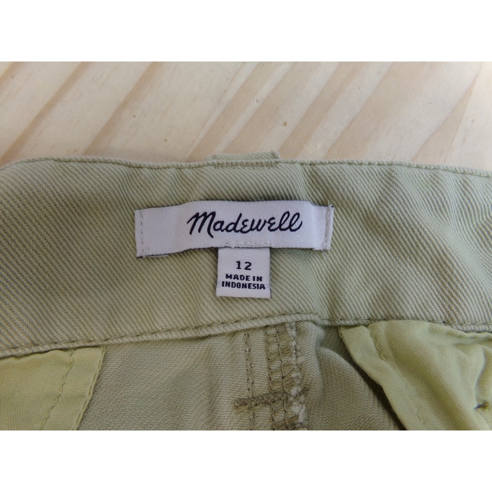 Madewell Pants Womens Pale Green Size 12 Relaxed Chino Wide Leg‎ Pants Cropped - Picture 6 of 7